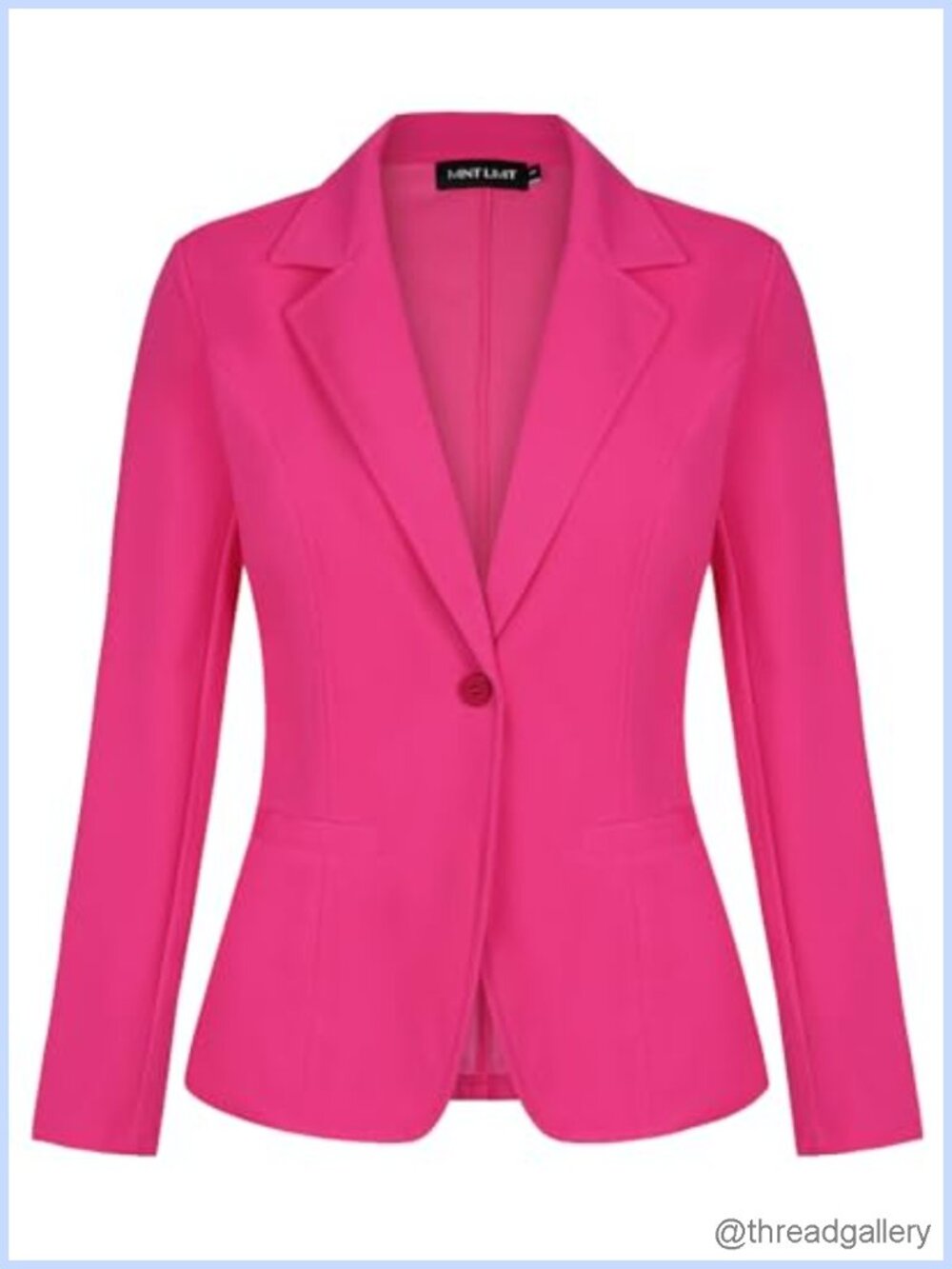 Womens Lightweight Slim Fit Blazer Long Sleeve One Button Notch Lapel